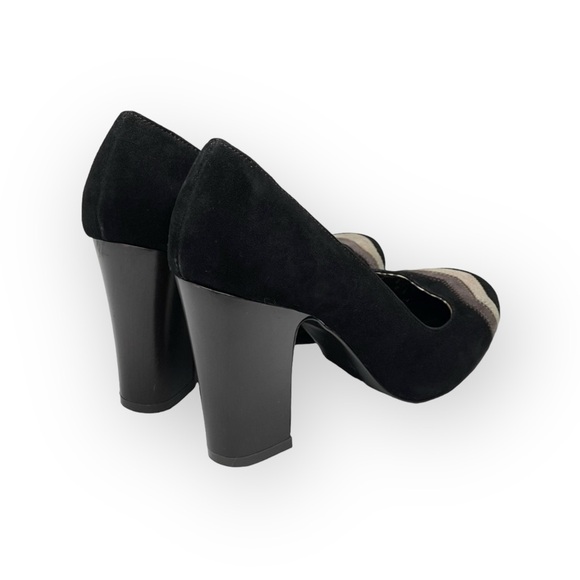 Missoni x Target ミ★ Barkwood Chevron Print Suede Heeled Pumps ミ★ Black ミ★ 6.5M - Picture 3 of 16